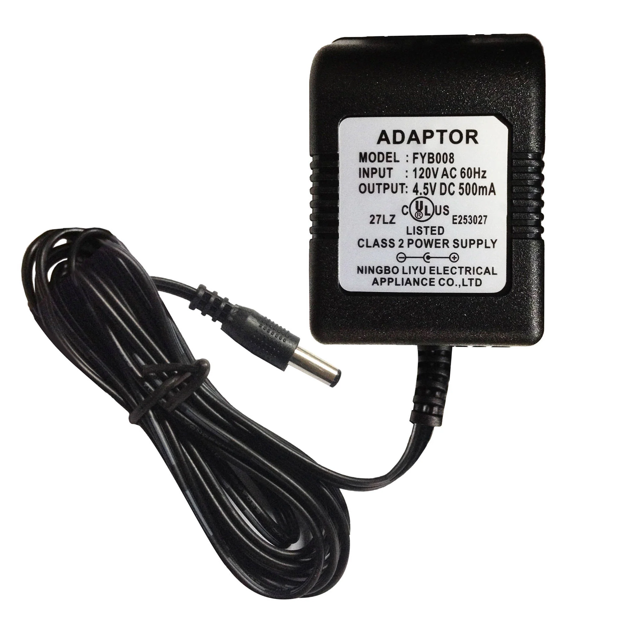 NEW Ningbo Liyu Electrical FYB008 Class 2 Power Supply Adapter Unit 4.5V DC 500mA Adapter Output 4.5 V